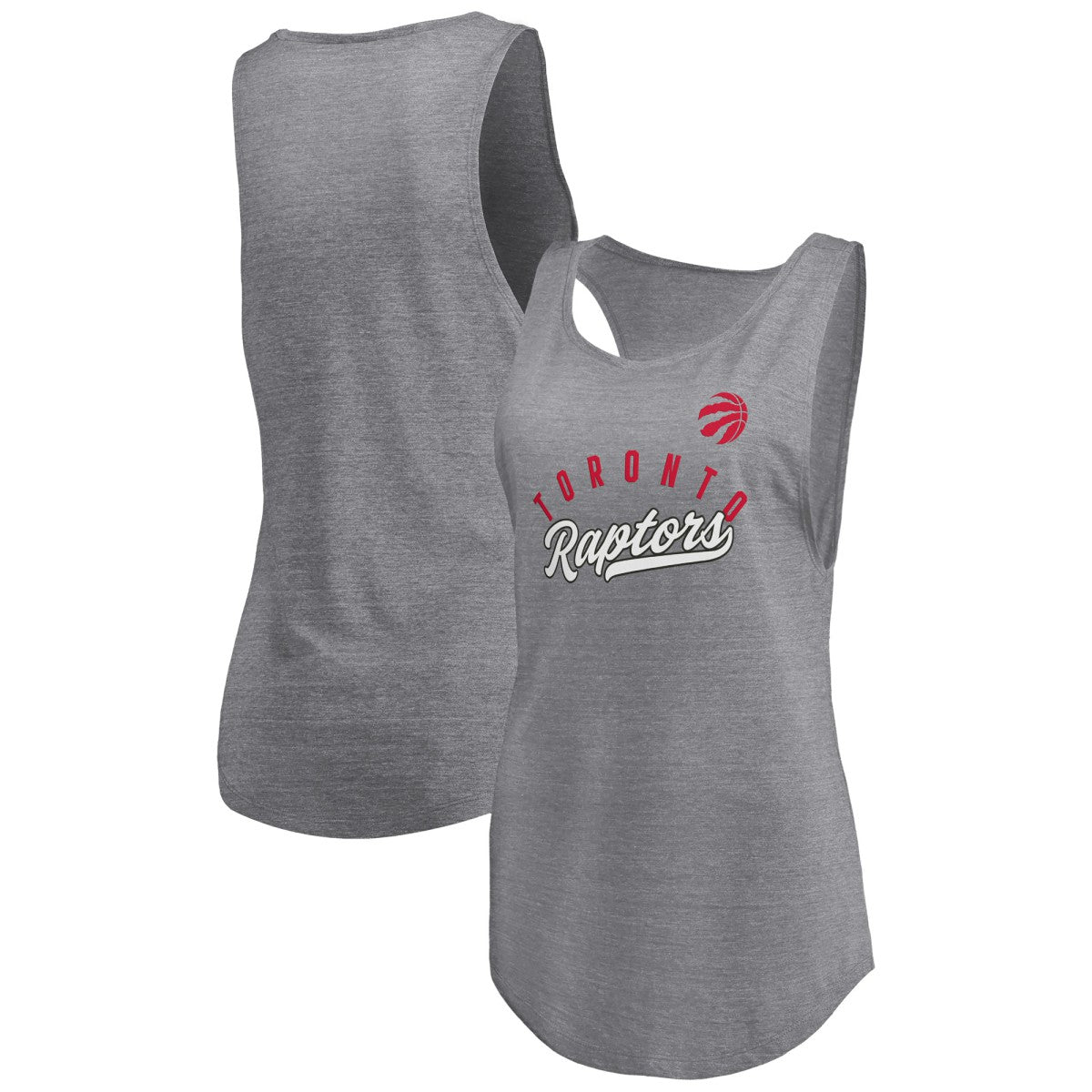 NBA Toronto Raptors Women's Quality Time Open Scoop Neck Tri-Blend Tank Top