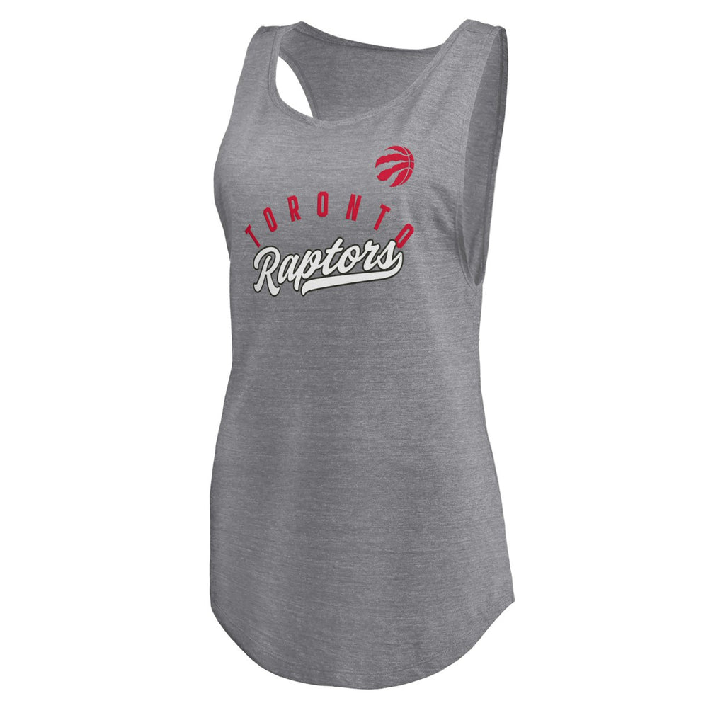NBA Toronto Raptors Women's Quality Time Open Scoop Neck Tri-Blend Tank Top
