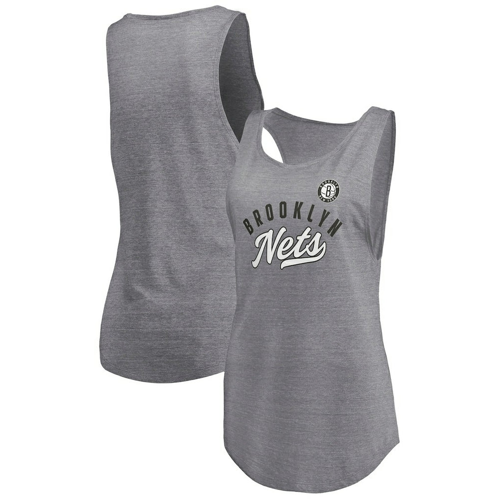 NBA Brooklyn Nets Women's Quality Time Open Scoop Neck Tri-Blend Tank Top