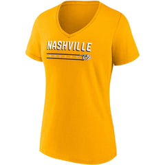 NHL Gold/Heathered Gray Nashville Predators Fanatics Women's 2-Pack V-Neck T-Shirt Set