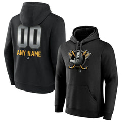 NHL Black Anaheim Ducks Personalized Midnight Mascot Logo Pullover Hoodie
