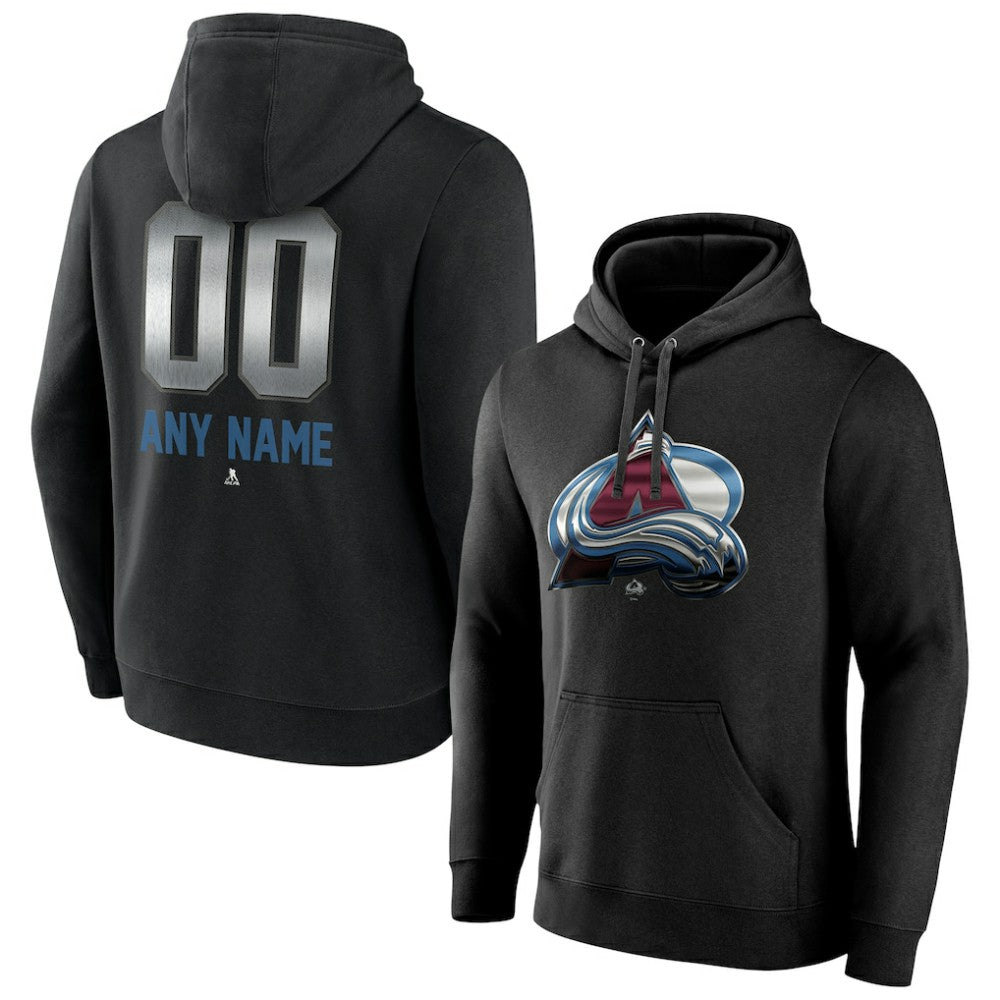 NHL Black Colorado Avalanche Personalized Midnight Mascot Logo Pullover Hoodie