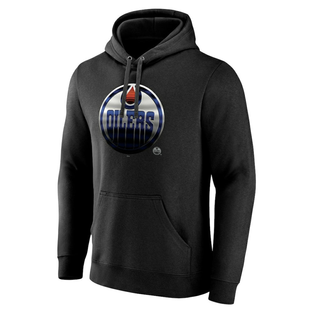 NHL Black Edmonton Oilers Personalized Midnight Mascot Logo Pullover Hoodie