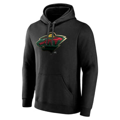 NHL Black Minnesota Wild Personalized Midnight Mascot Logo Pullover Hoodie