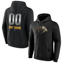 NHL Black Nashville Predators Personalized Midnight Mascot Logo Pullover Hoodie