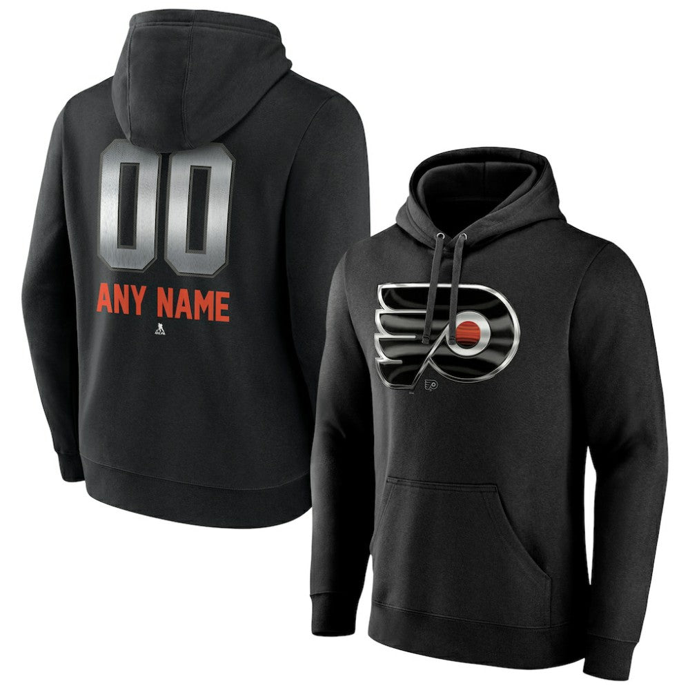 NHL Black Philadelphia Flyers Personalized Midnight Mascot Logo Pullover Hoodie