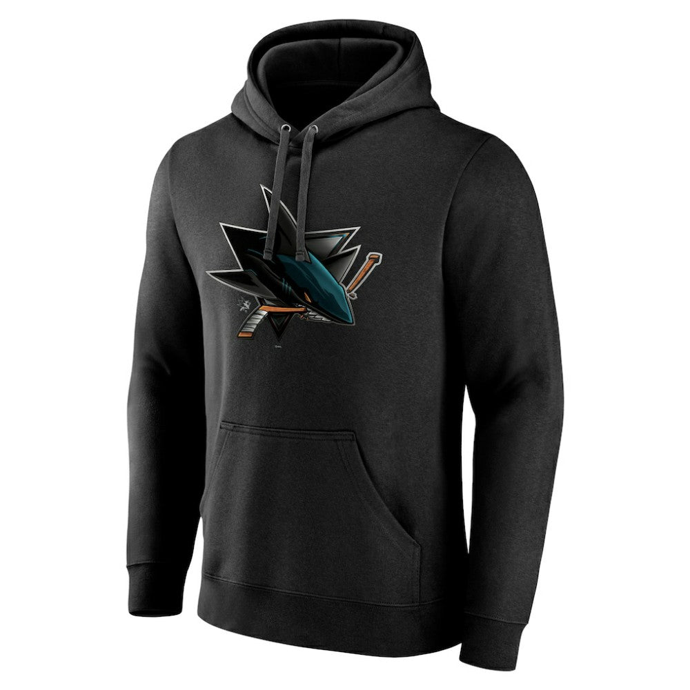 NHL Black San Jose Sharks Personalized Midnight Mascot Logo Pullover Hoodie