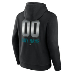 NHL Black San Jose Sharks Personalized Midnight Mascot Logo Pullover Hoodie