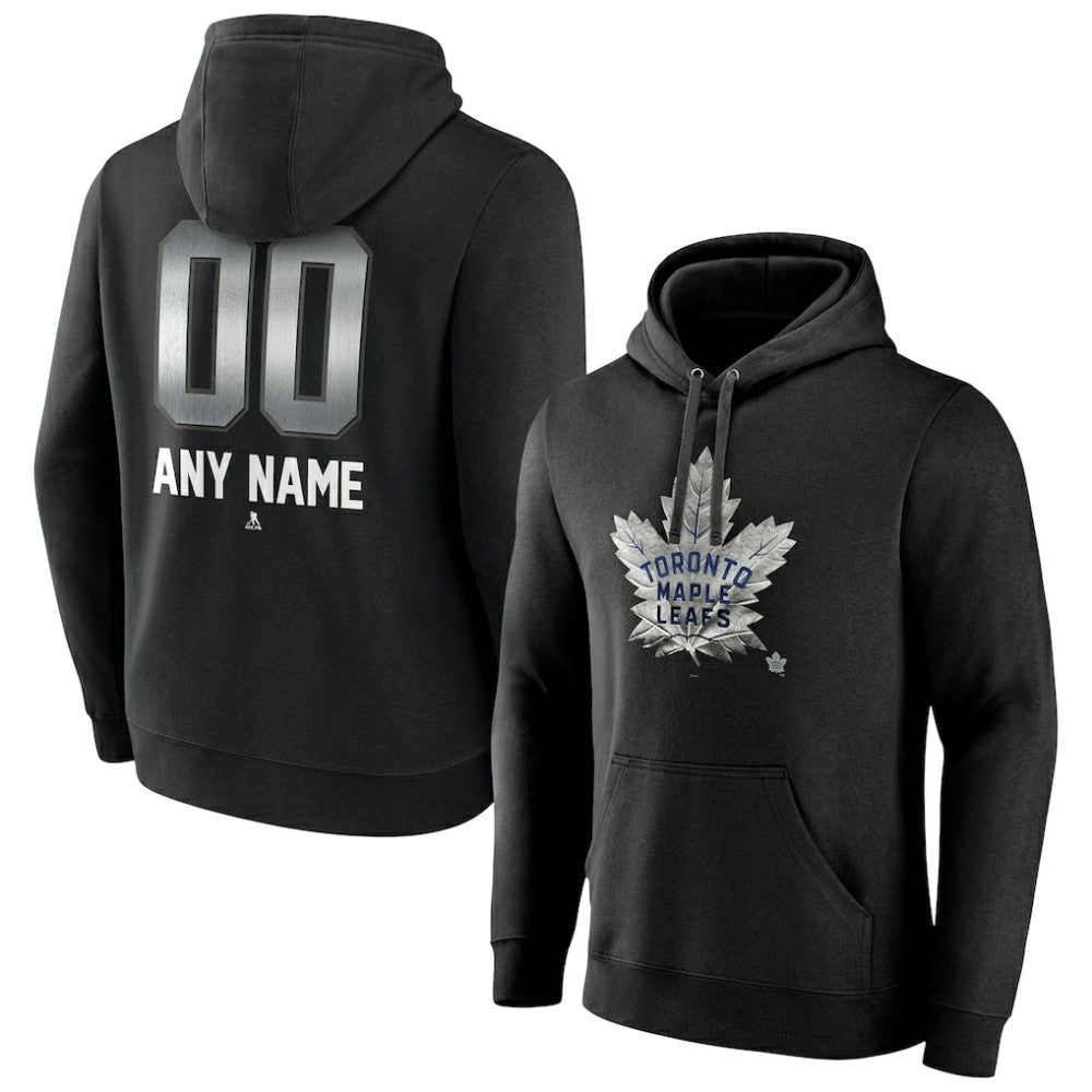 NHL Black Toronto Maple Leafs Personalized Midnight Mascot Logo Pullover Hoodie