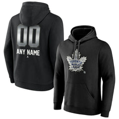 NHL Black Toronto Maple Leafs Personalized Midnight Mascot Logo Pullover Hoodie