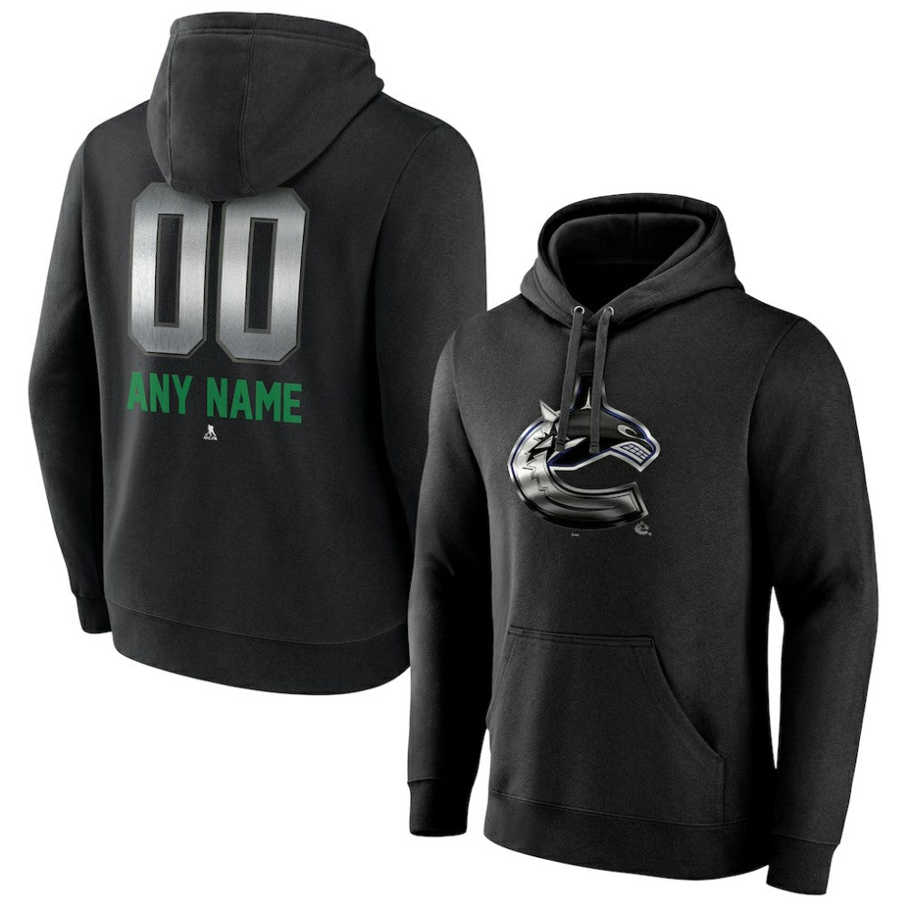 NHL Black Vancouver Canucks Personalized Midnight Mascot Logo Pullover Hoodie