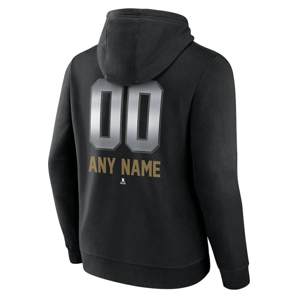NHL Black Vegas Golden Knights Personalized Midnight Mascot Logo Pullover Hoodie