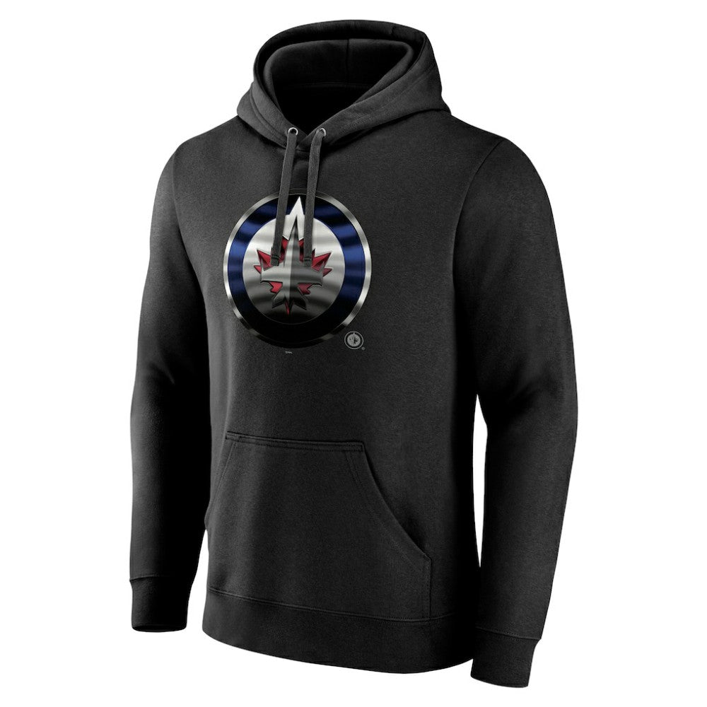 NHL Black Winnipeg Jets Personalized Midnight Mascot Logo Pullover Hoodie