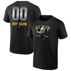 NHL Black Anaheim Ducks Personalized Midnight Mascot Logo T-Shirt