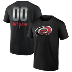 NHL Black Carolina Hurricanes Personalized Midnight Mascot Logo T-Shirt