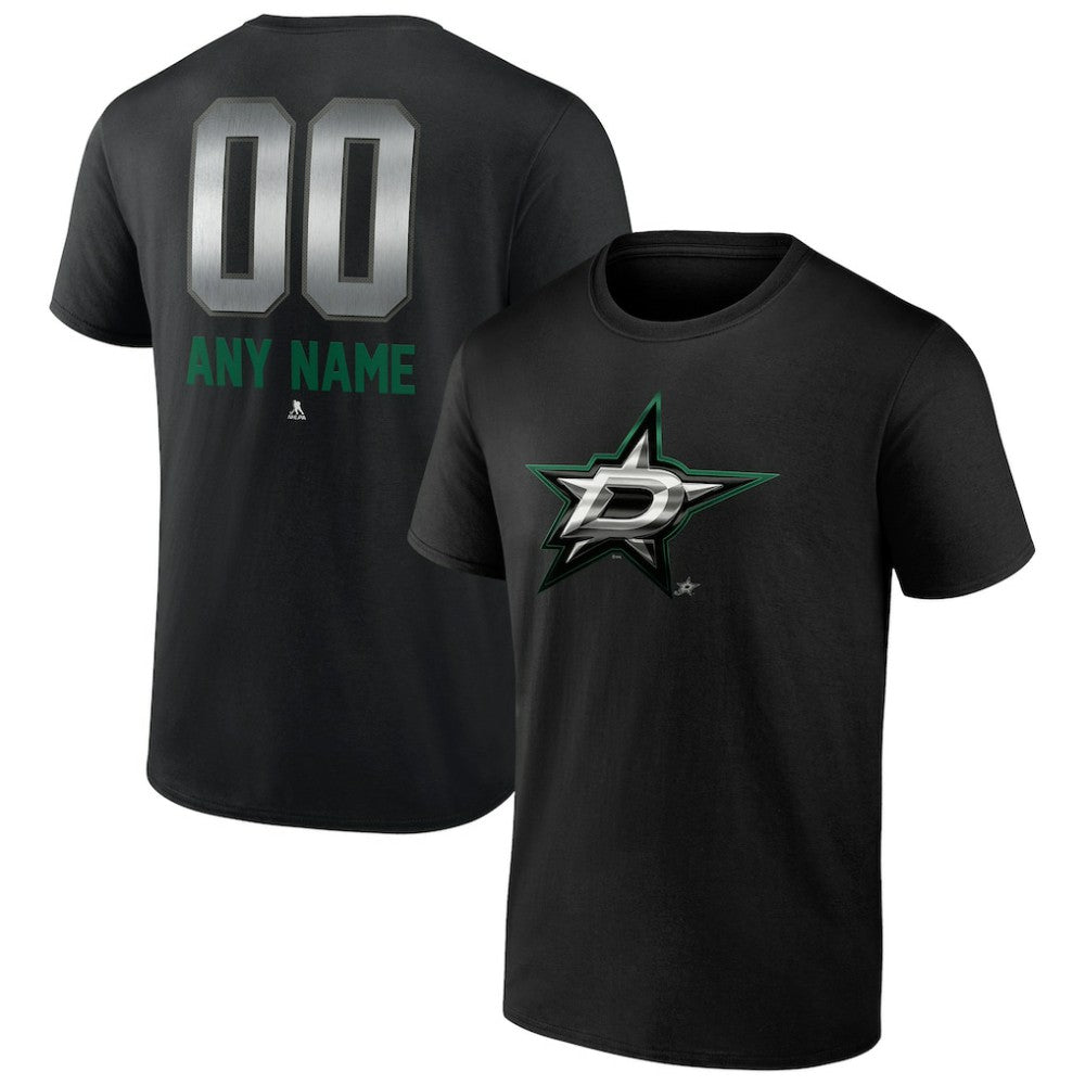 NHL Black Dallas Stars Personalized Midnight Mascot Logo T-Shirt