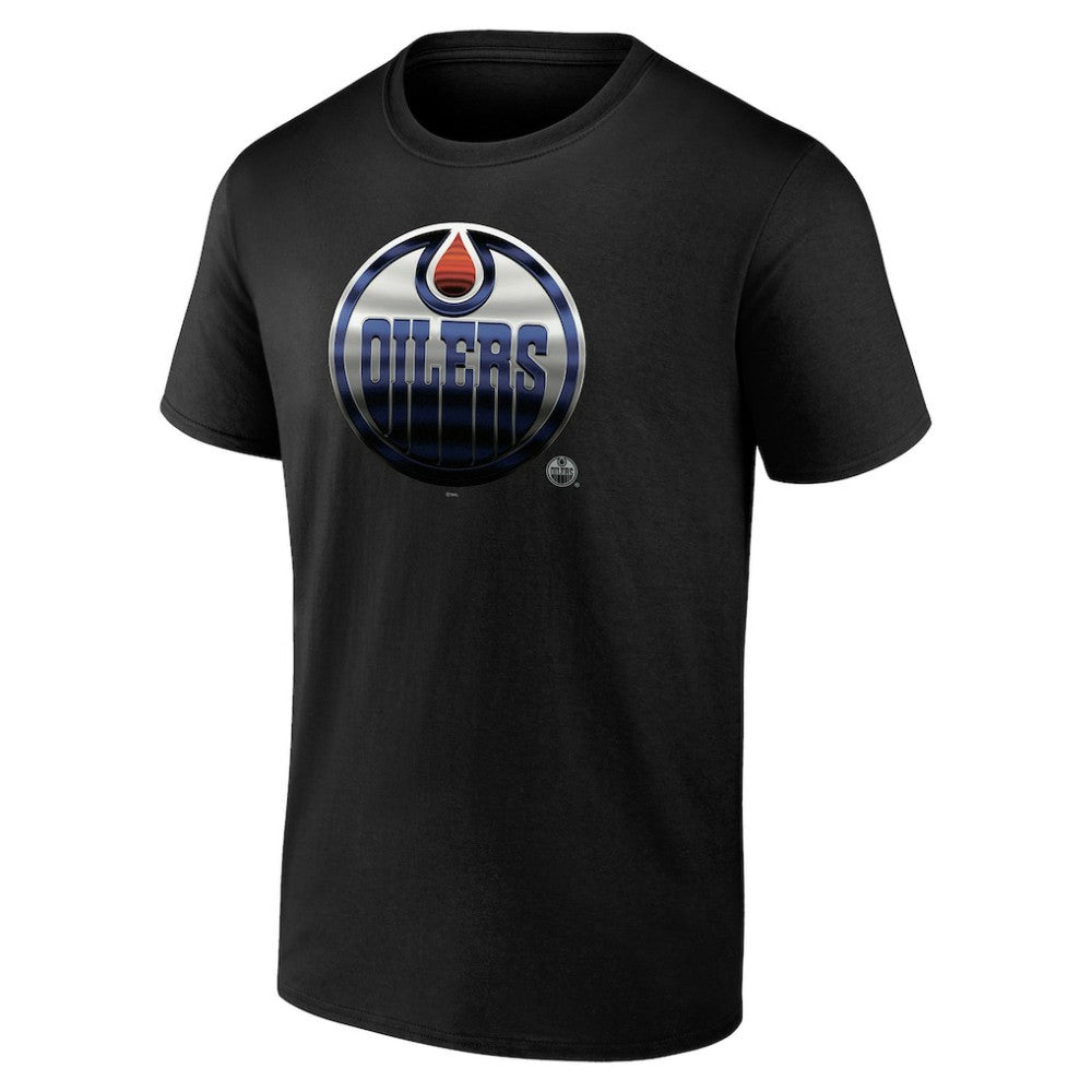 NHL Black Edmonton Oilers Personalized Midnight Mascot Logo T-Shirt
