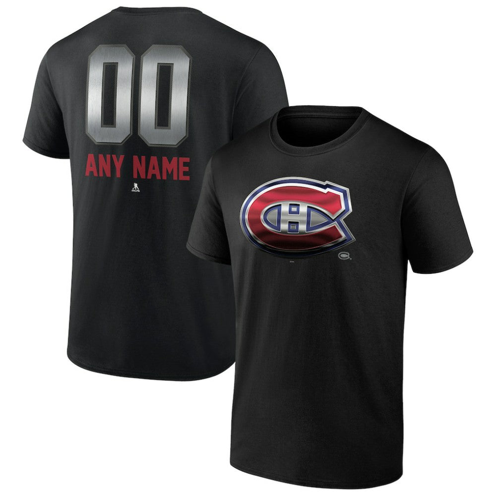 NHL Black Montreal Canadiens Personalized Midnight Mascot Logo T-Shirt