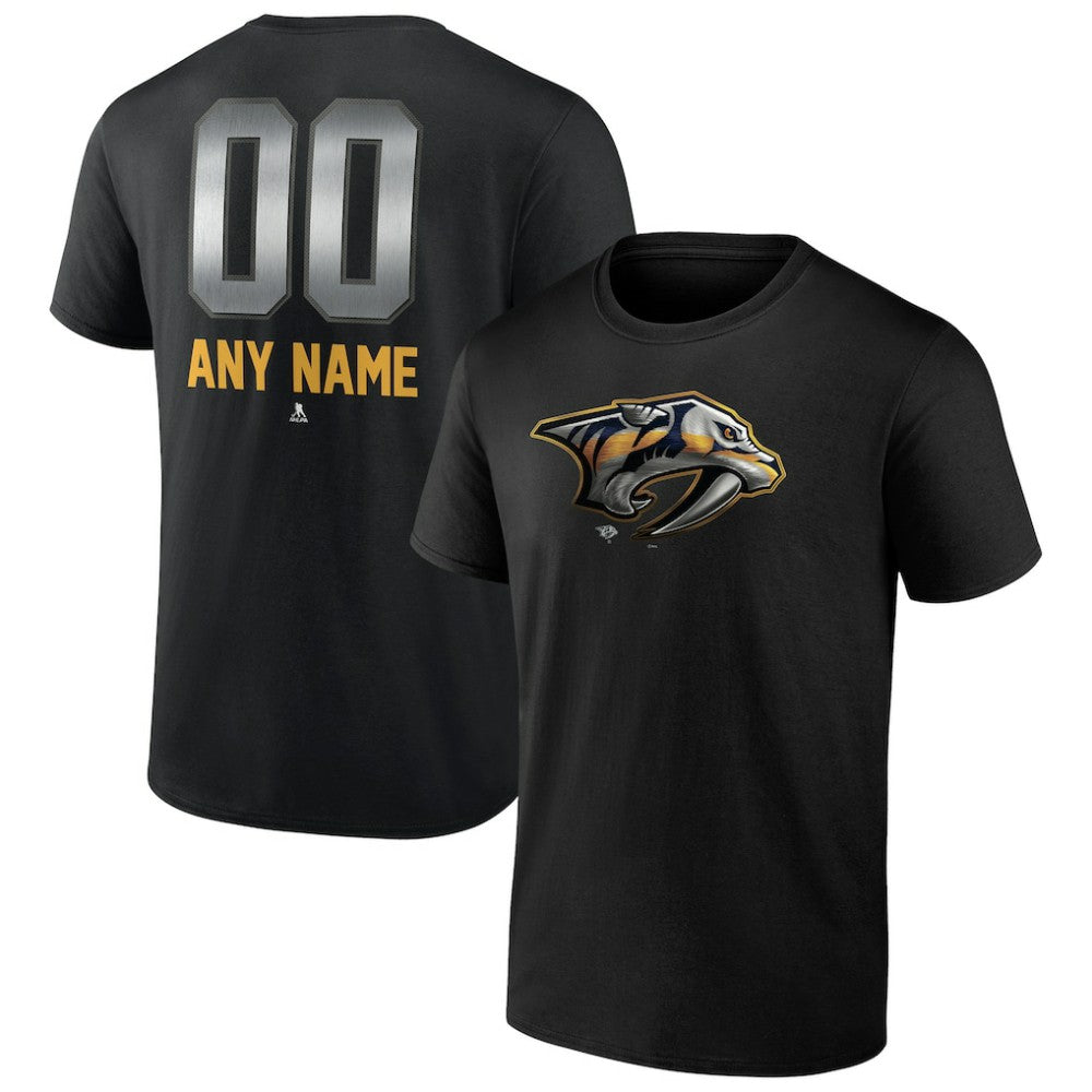NHL Black Nashville Predators Personalized Midnight Mascot Logo T-Shirt