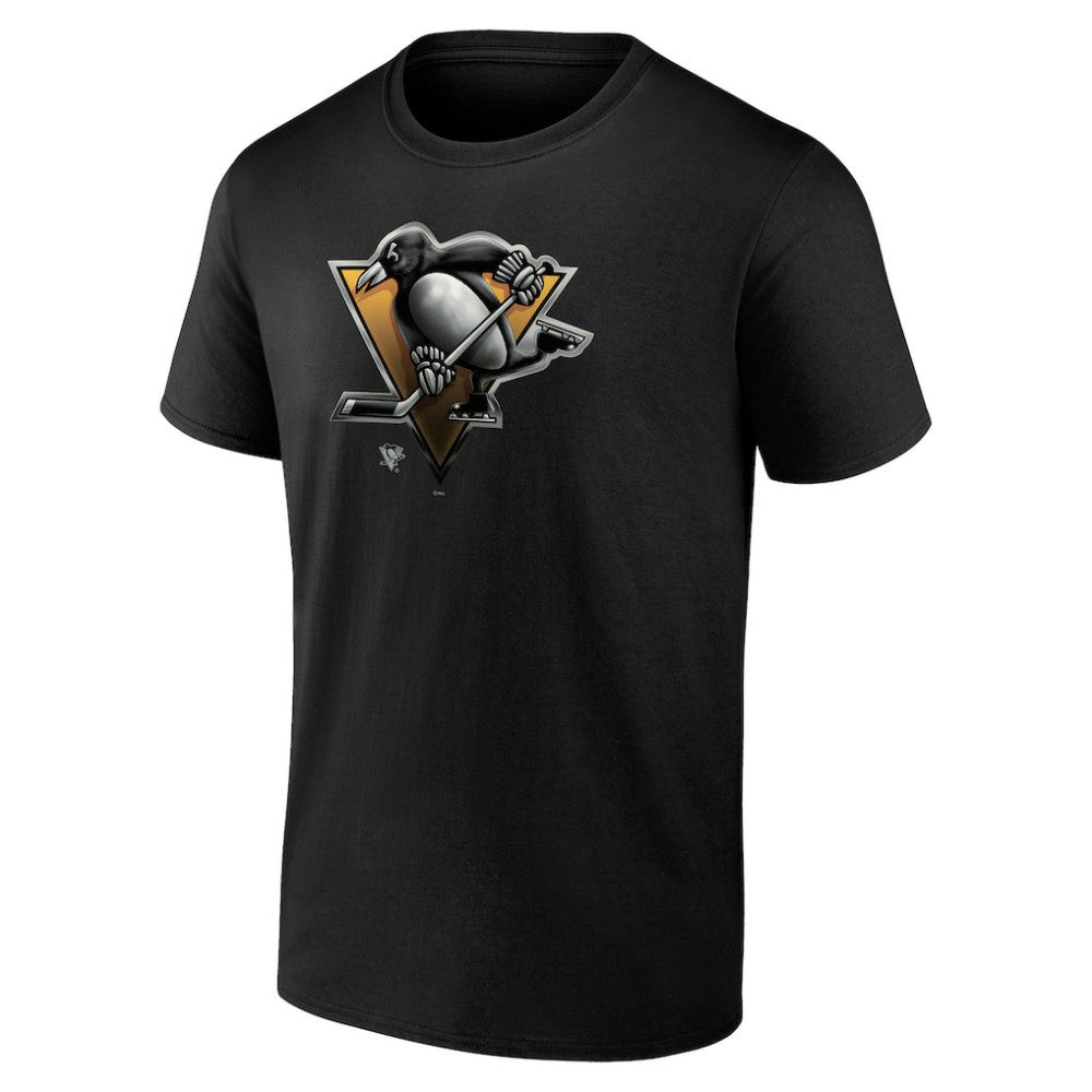 NHL Black Pittsburgh Penguins Personalized Midnight Mascot Logo T-Shirt