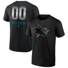 NHL Black San Jose Sharks Personalized Midnight Mascot Logo T-Shirt