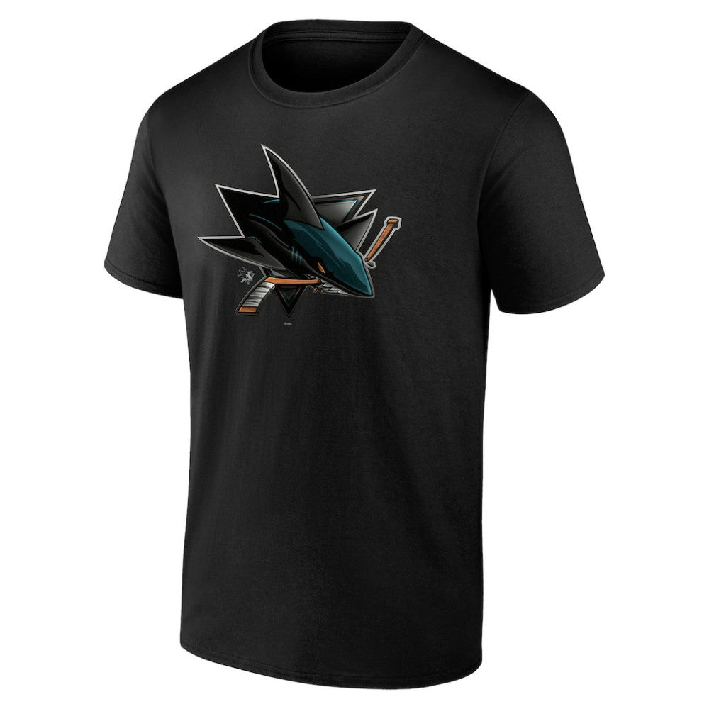 NHL Black San Jose Sharks Personalized Midnight Mascot Logo T-Shirt
