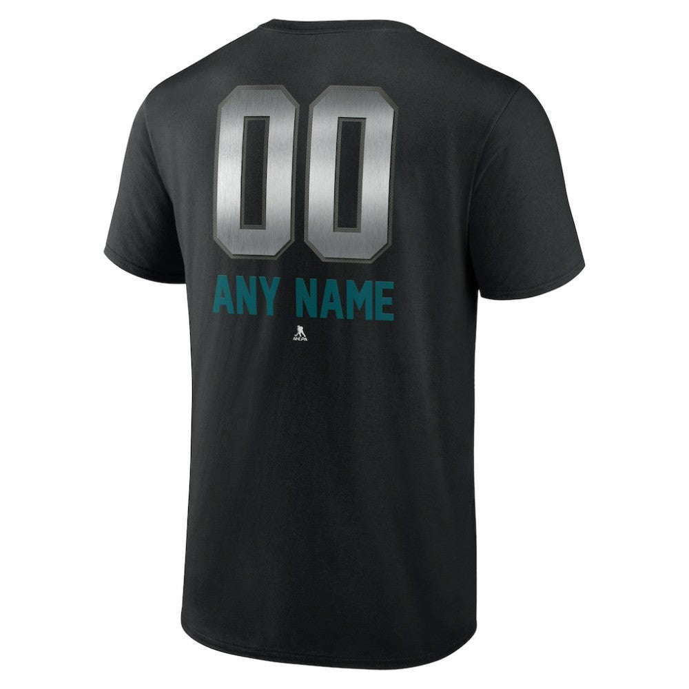 NHL Black San Jose Sharks Personalized Midnight Mascot Logo T-Shirt