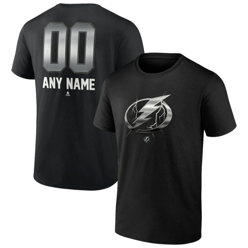 NHL Black Tampa Bay Lightning Personalized Midnight Mascot Logo T-Shirt