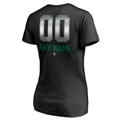 NHL Black Dallas Stars Women's Personalized Midnight Mascot Logo V-Neck T-Shirt