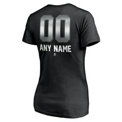 NHL Black Los Angeles Kings Women's Personalized Midnight Mascot Logo V-Neck T-Shirt