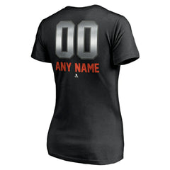 NHL Black Philadelphia Flyers Women's Personalized Midnight Mascot Logo V-Neck T-Shirt