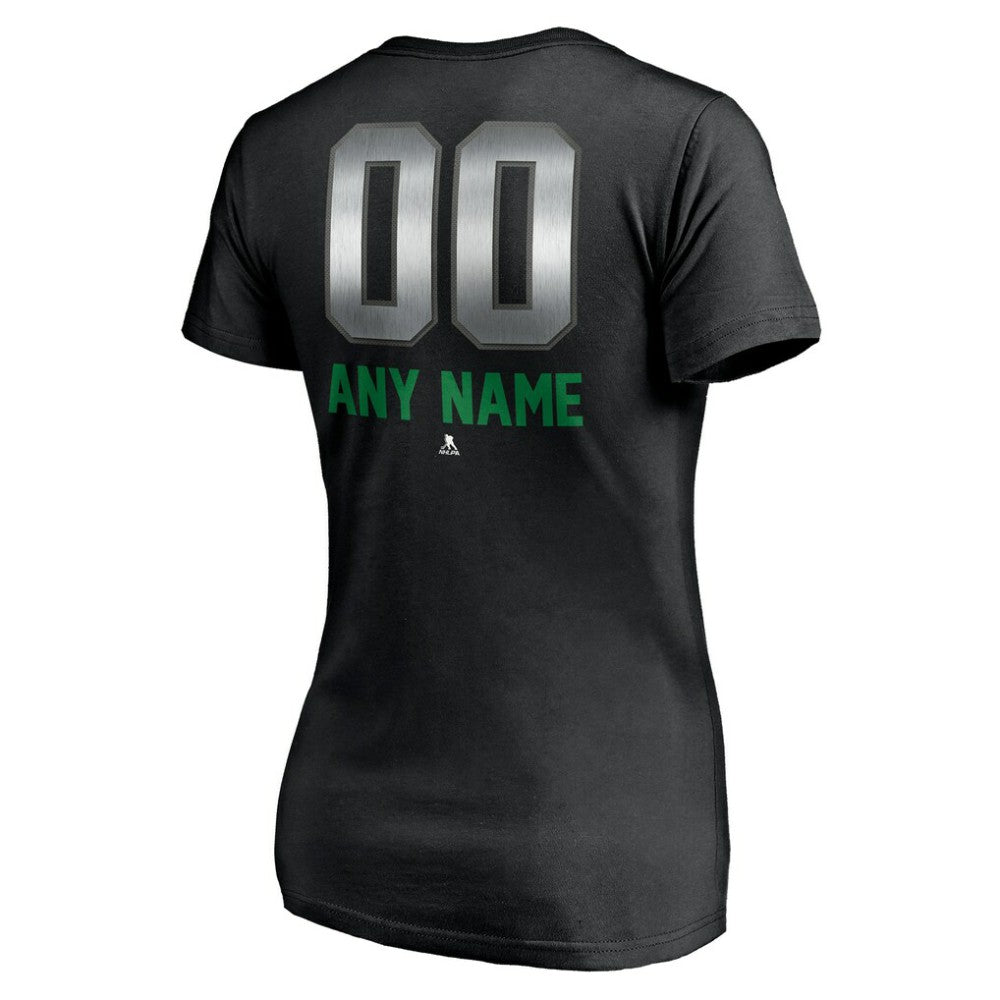 NHL Black Vancouver Canucks Women's Personalized Midnight Mascot Logo V-Neck T-Shirt