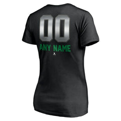 NHL Black Vancouver Canucks Women's Personalized Midnight Mascot Logo V-Neck T-Shirt