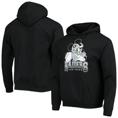 Junk Food Disney Mickey Quarterback Pullover Hoodie - Las Vegas Raiders