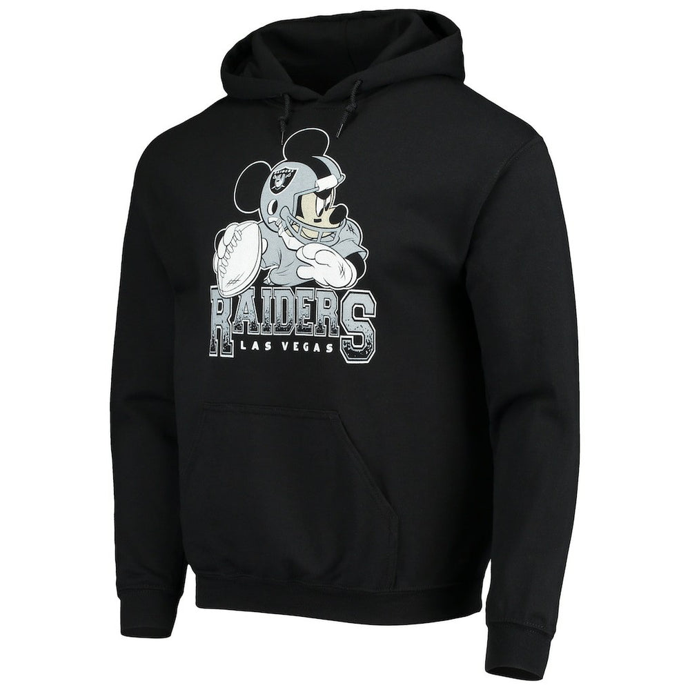 Junk Food Disney Mickey Quarterback Pullover Hoodie - Las Vegas Raiders
