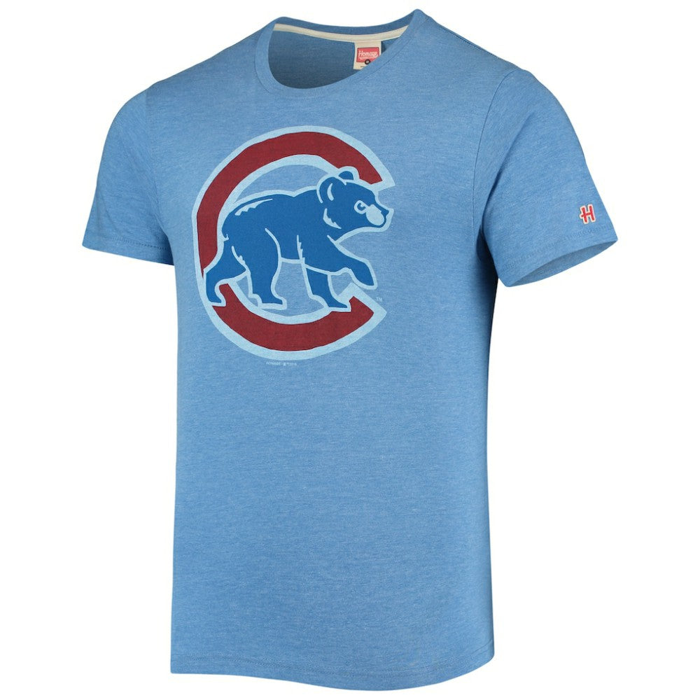 MLB Chicago Cubs Homage Hand-Drawn Logo Tri-Blend T-Shirt