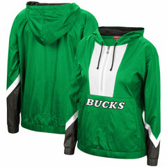 NBA Milwaukee Bucks Women's Half-Zip Windbreaker 2.0 Hoodie