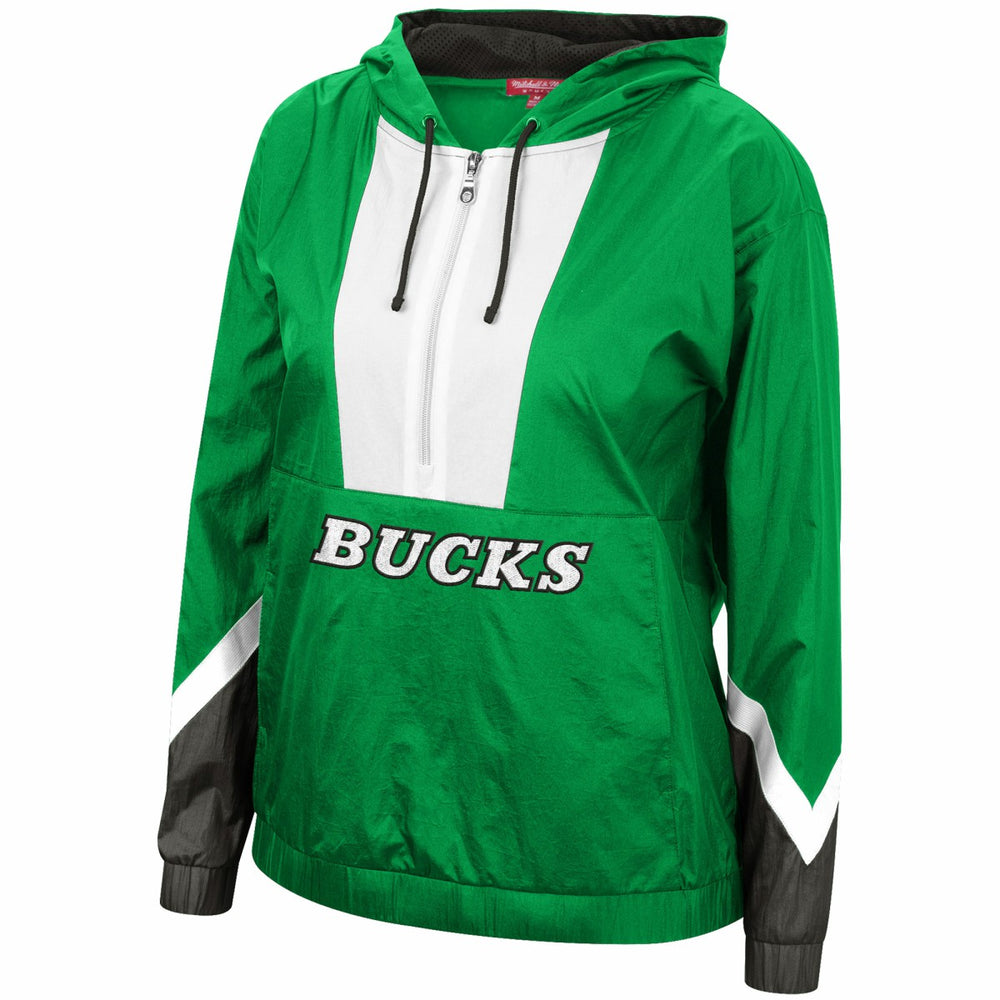 NBA Milwaukee Bucks Women's Half-Zip Windbreaker 2.0 Hoodie