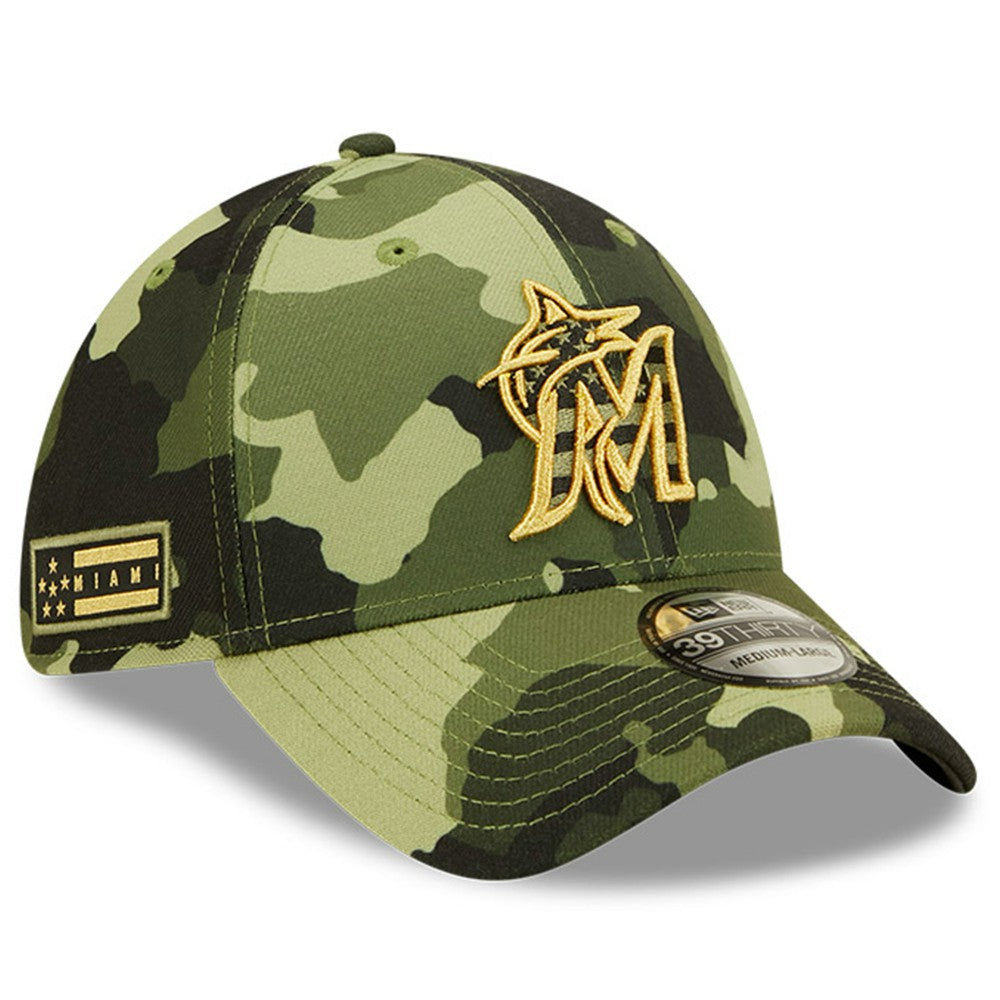 MLB Miami Marlins New Era 2022 Armed Forces Day 39THIRTY Flex Hat