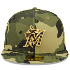 MLB Miami Marlins New Era 2022 Armed Forces Day On-Field 59FIFTY Fitted Hat