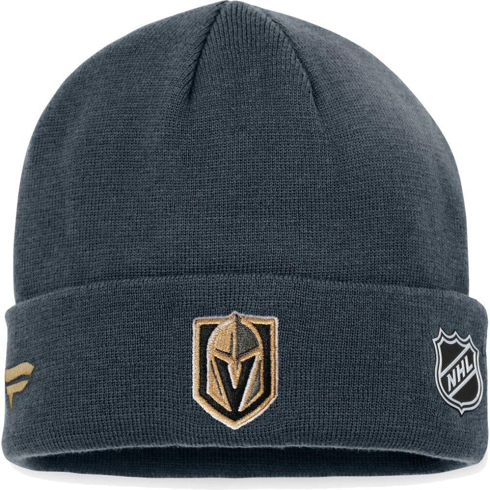 NHL Black Vegas Golden Knights Fanatics Authentic Pro Rink Cuffed Knit Hat