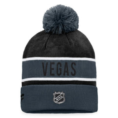 NHL Gray/Black Vegas Golden Knights Fanatics Authentic Pro Rink Cuffed Knit Hat with Pom