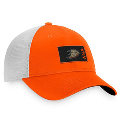 NHL Orange/White Anaheim Ducks Fanatics Authentic Pro Rink Trucker Snapback Hat