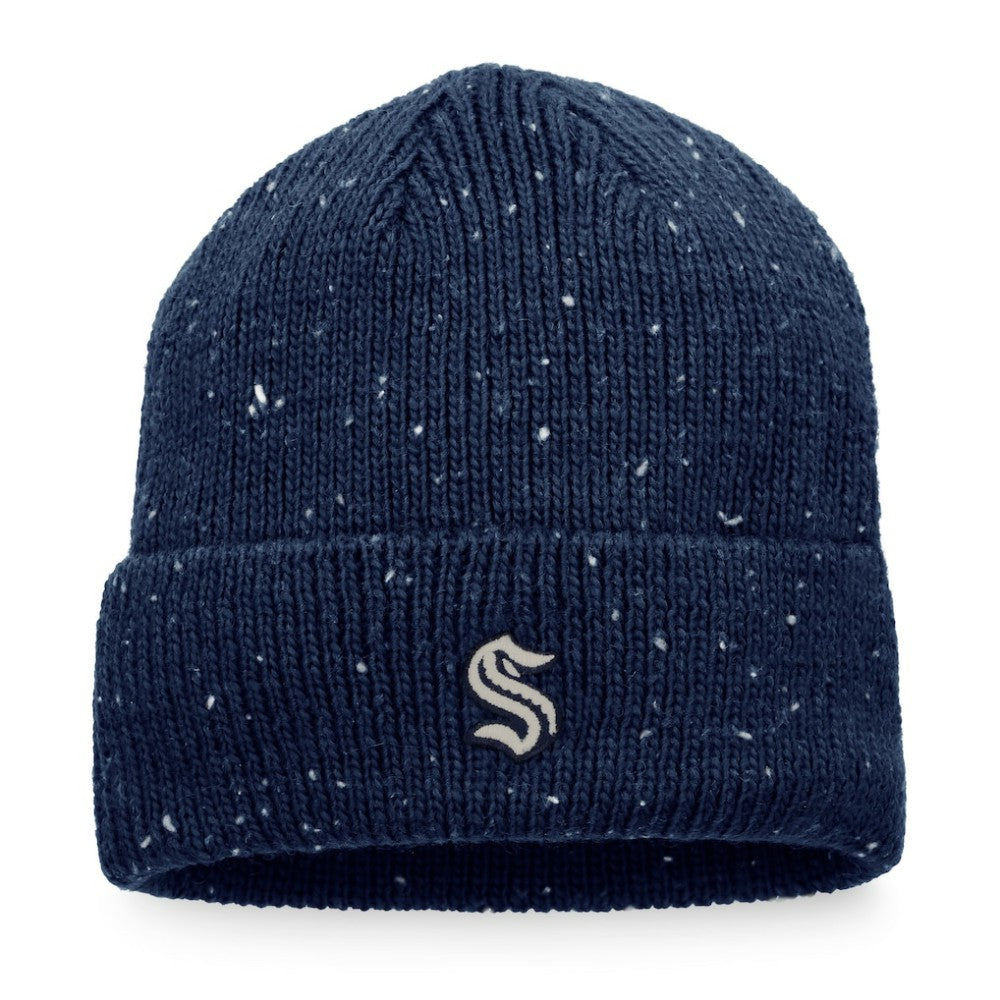 NHL Deep Sea Blue Seattle Kraken Fanatics Authentic Pro Rink Pinnacle Cuffed Knit Hat