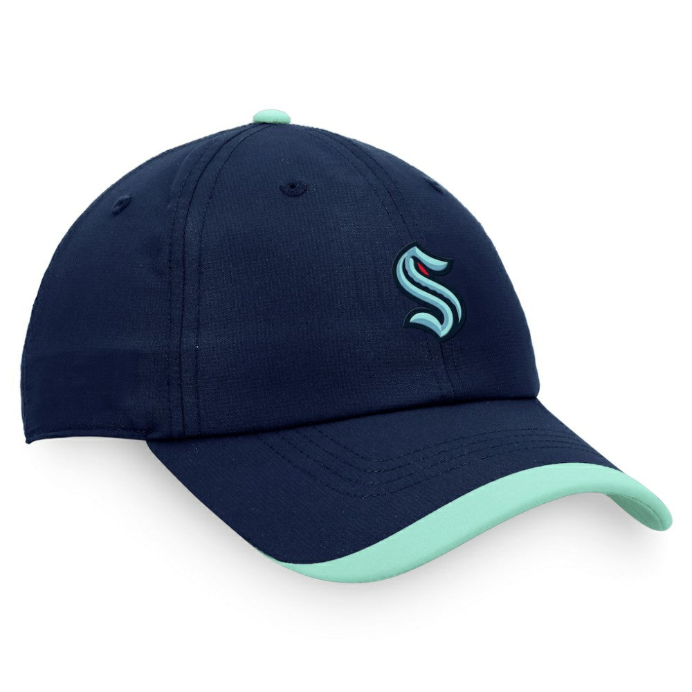 NHL Deep Sea Blue Seattle Kraken Fanatics Authentic Pro Rink Pinnacle Adjustable Hat