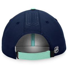 NHL Deep Sea Blue Seattle Kraken Fanatics Authentic Pro Rink Pinnacle Adjustable Hat