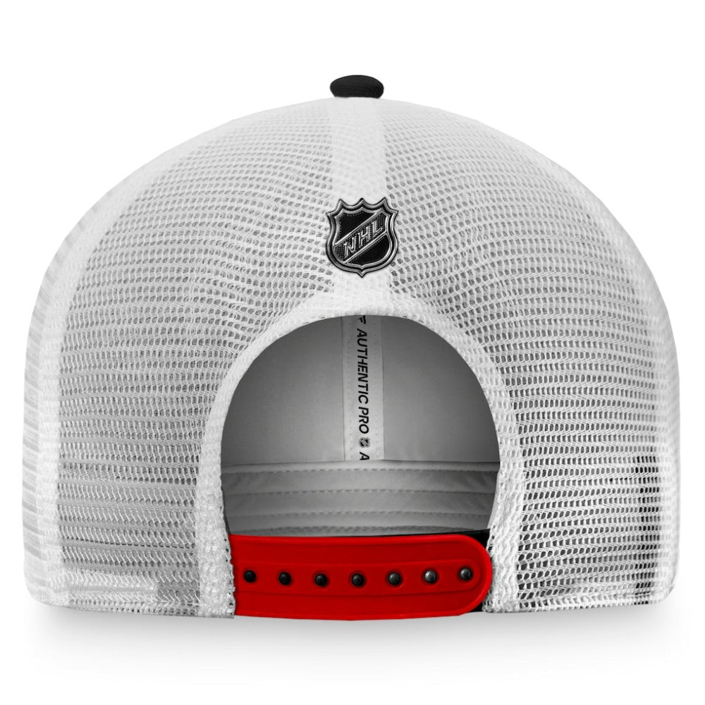 NHL Black/White Chicago Blackhawks Fanatics Authentic Pro Rink Trucker Snapback Hat