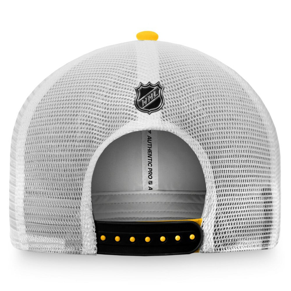 NHL Gold/White Pittsburgh Penguins Fanatics Authentic Pro Rink Trucker Snapback Hat
