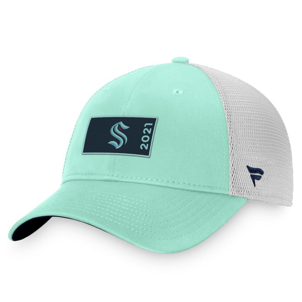NHL Light Blue/White Seattle Kraken Fanatics Authentic Pro Rink Trucker Snapback Hat