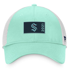 NHL Light Blue/White Seattle Kraken Fanatics Authentic Pro Rink Trucker Snapback Hat